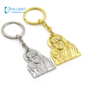 Llavero de elefante de metal personalizado barato al por mayor oro plata en relieve llavero de tailandia con logotipo 3d